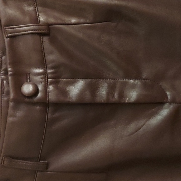 NASTY GAL Premium Faux Leather High Waisted Trouser in Chocolate Brown - Picture 7 of 15